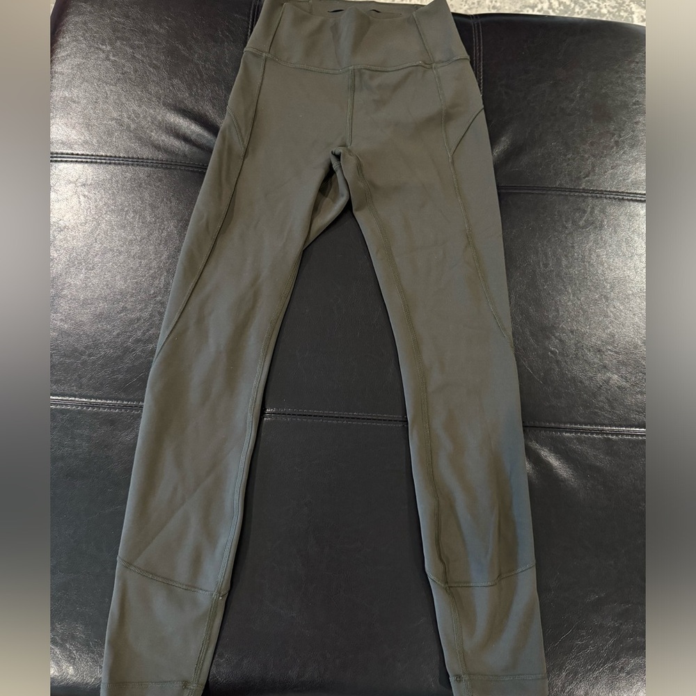 Olive Green Size 4 Lululemon Wunder Under Leggings